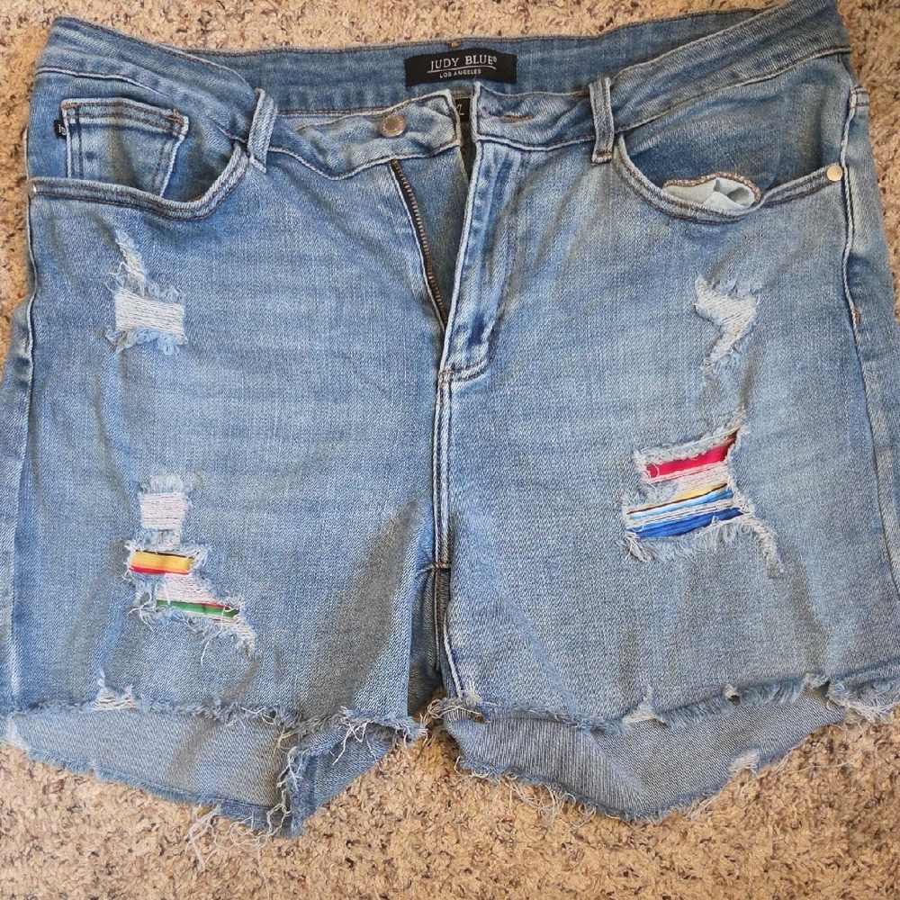 Judy Blue Blue Jean Shorts with Distressed Details